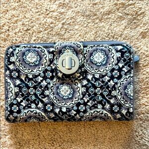 Vera Bradley Black and Blue Wallet with Elegant Design